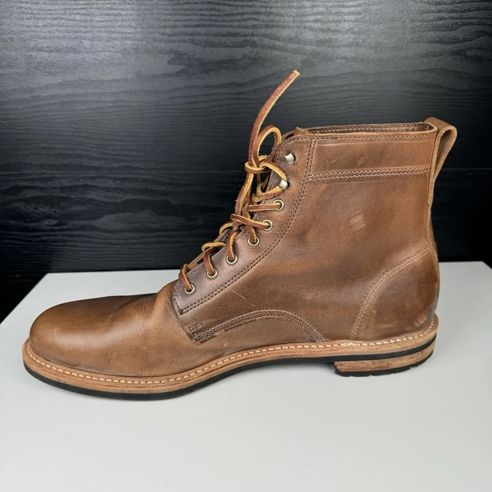 Rancourt & Co. x Taylor Stitch Moto Boot Leather Brown - Men's 14 D